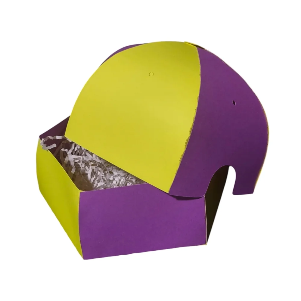 Purple and Yellow 'Happy Birthday' Party Hat Box